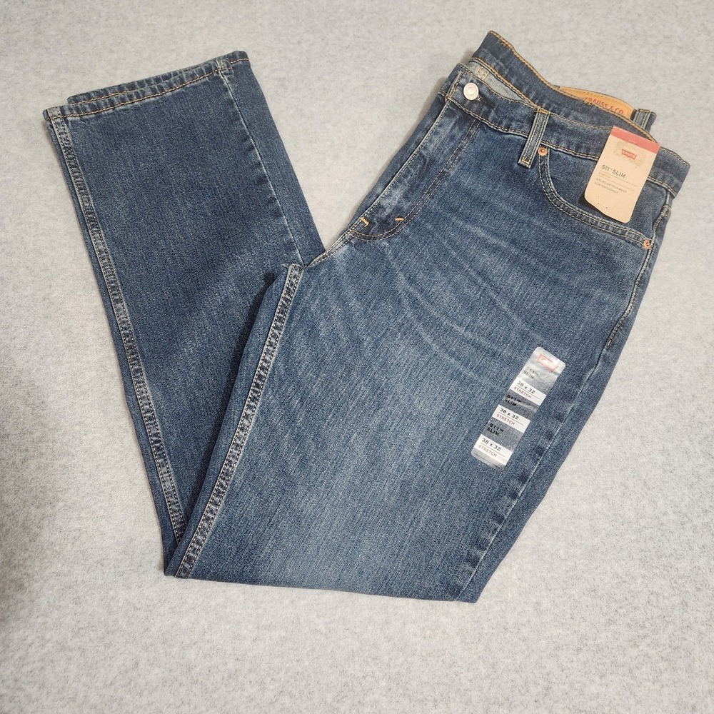 Levis 511 Slim Fit Jeans Cotton Mens 38x32 Stretch New With Tags